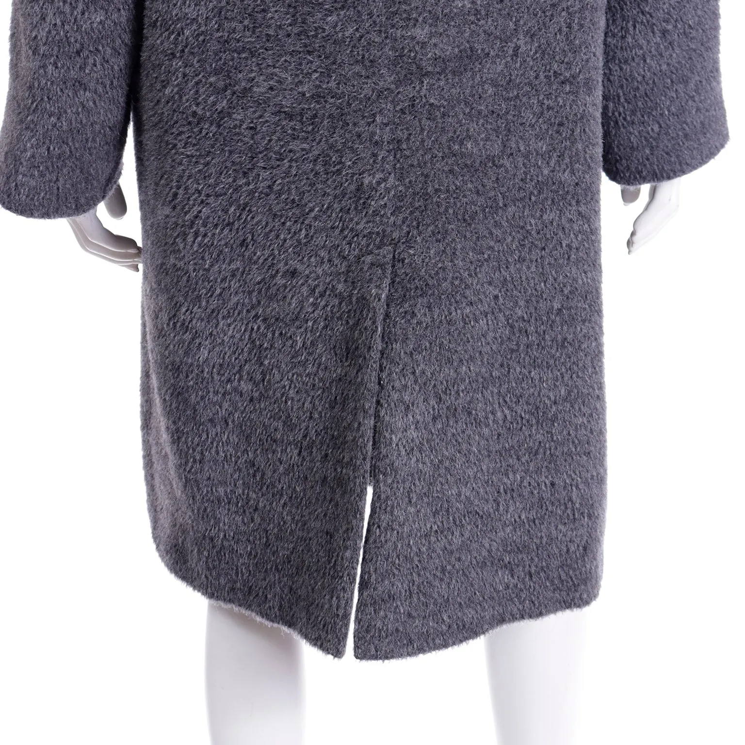 1990s Isaac Mizrahi Gray Alpaca/Mohair Blend Coat