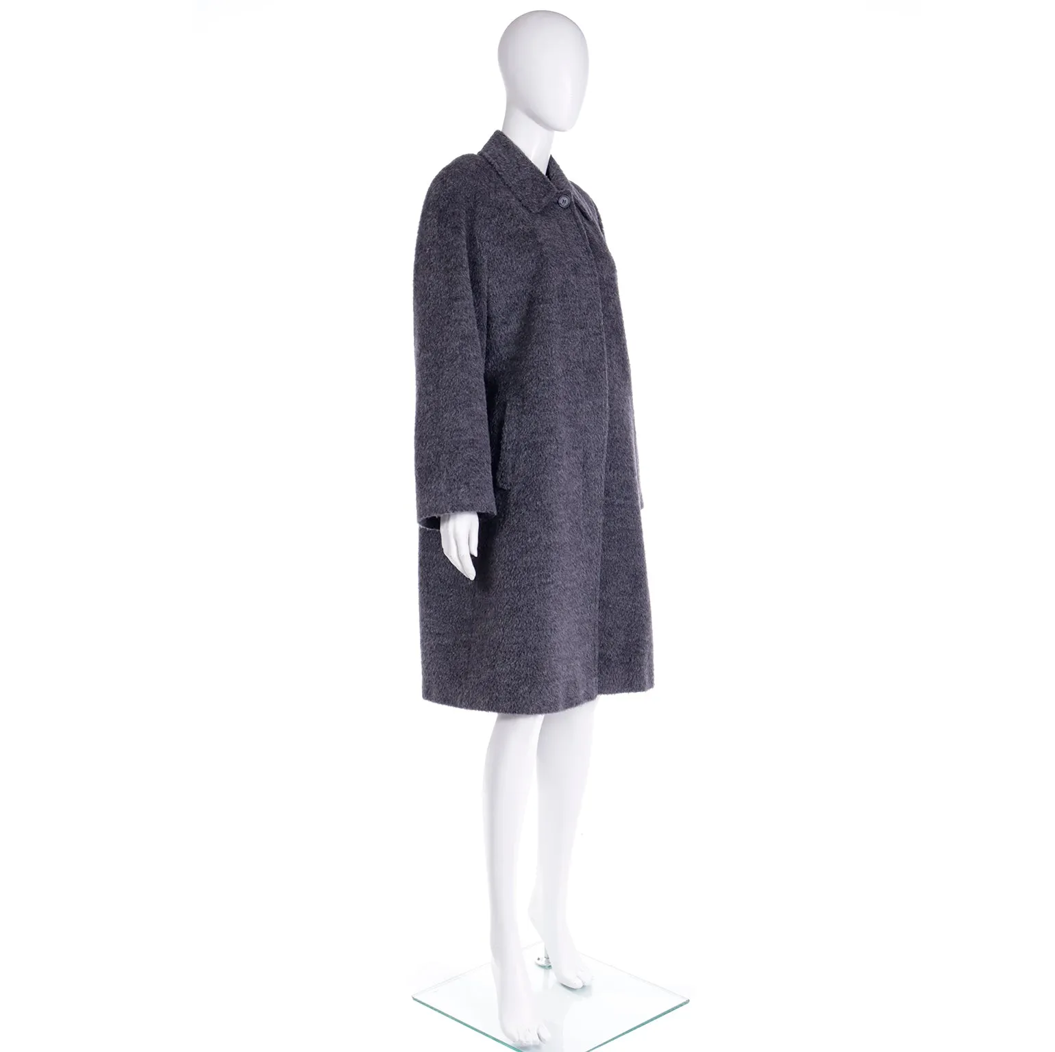 1990s Isaac Mizrahi Gray Alpaca/Mohair Blend Coat