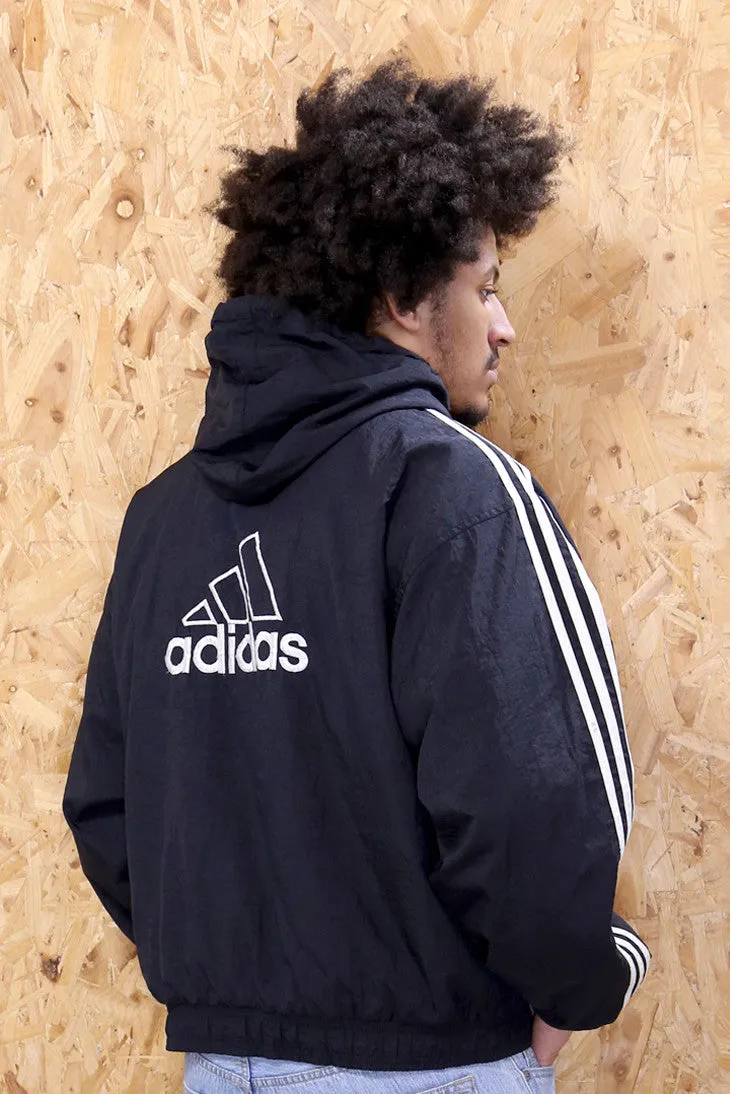 Adidas Black Hooded Sports Jacket