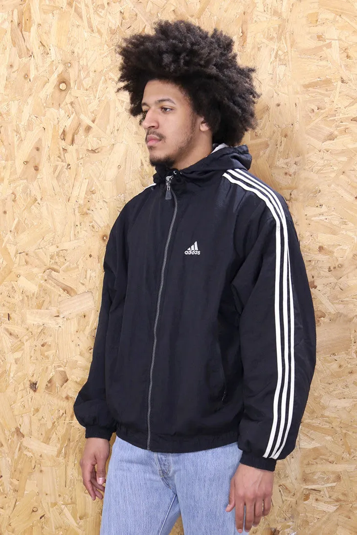 Adidas Black Hooded Sports Jacket