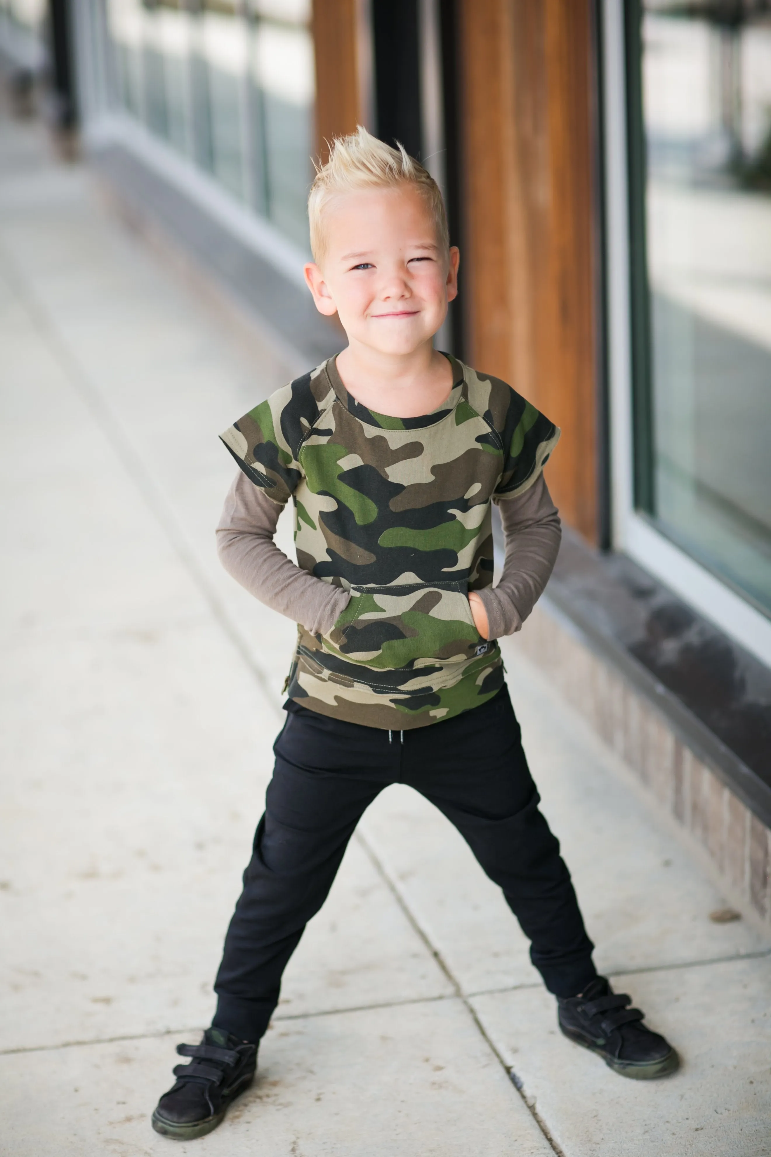 Appaman - Boys Free Style Sweatshirt in Green Camo