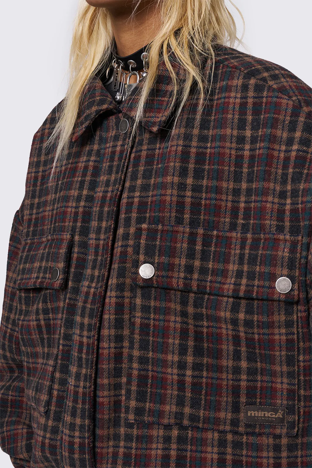 Ava Plaid Bomber Jacket