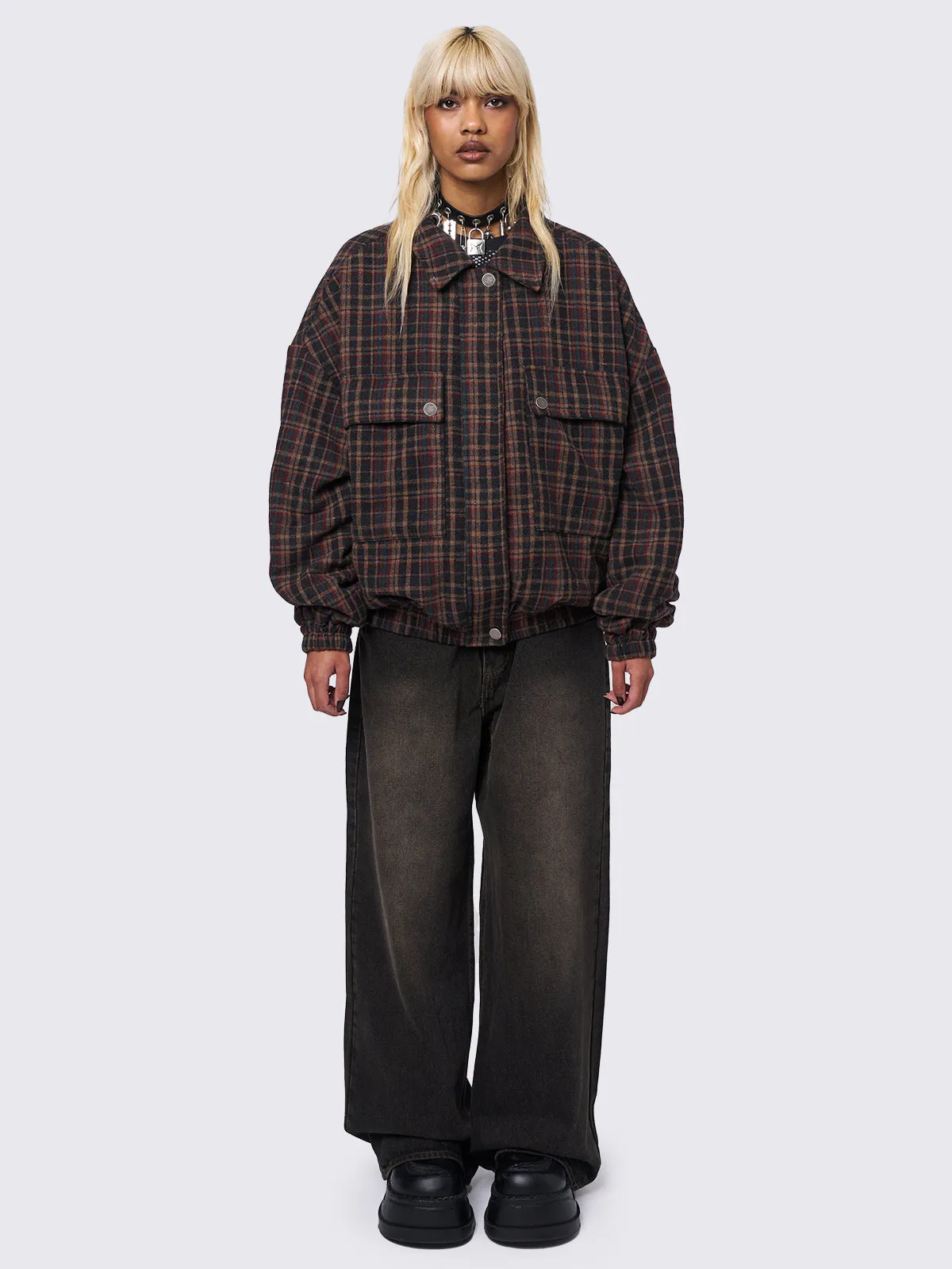 Ava Plaid Bomber Jacket