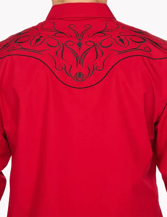 Avalon Men's Embroidery Red Shirts