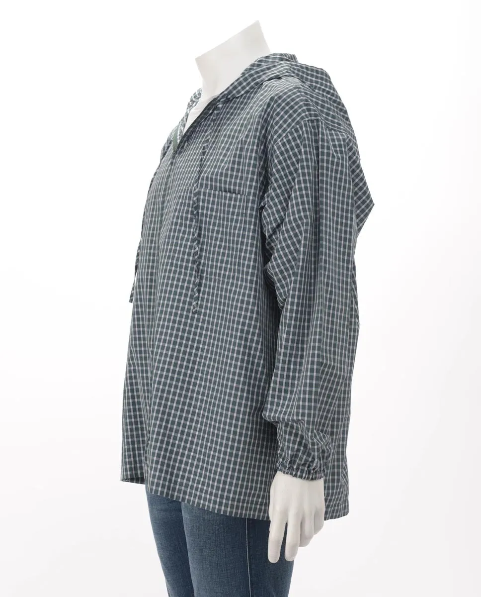 Balenciaga Green Check Hooded Jacket FR 34