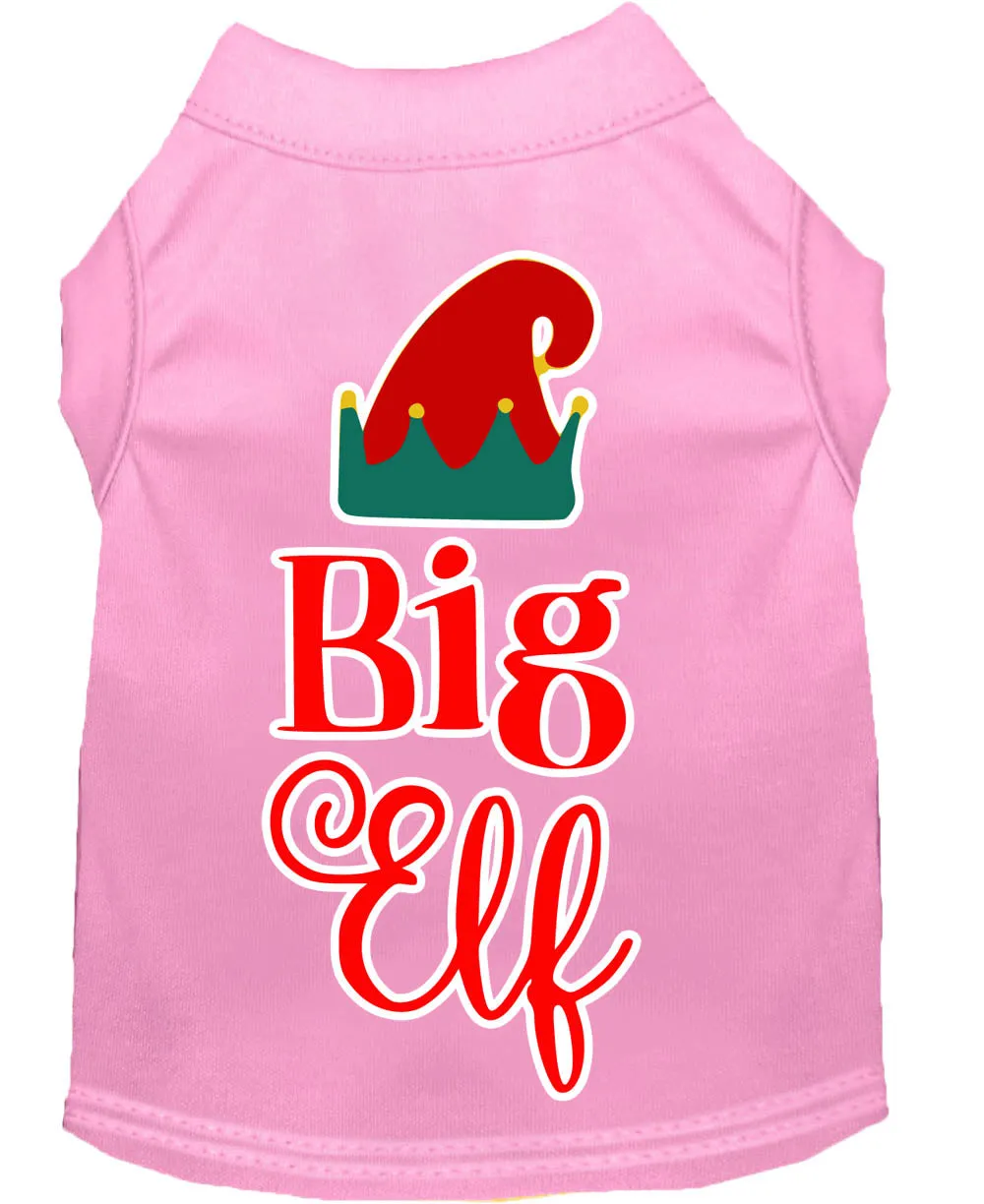 Big Elf Screen Print Dog Shirt Light Pink Xs