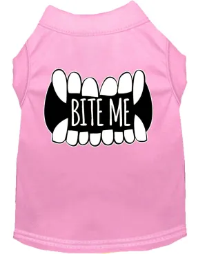 Bite Me Screen Print Dog Shirt Light Pink Lg (14)