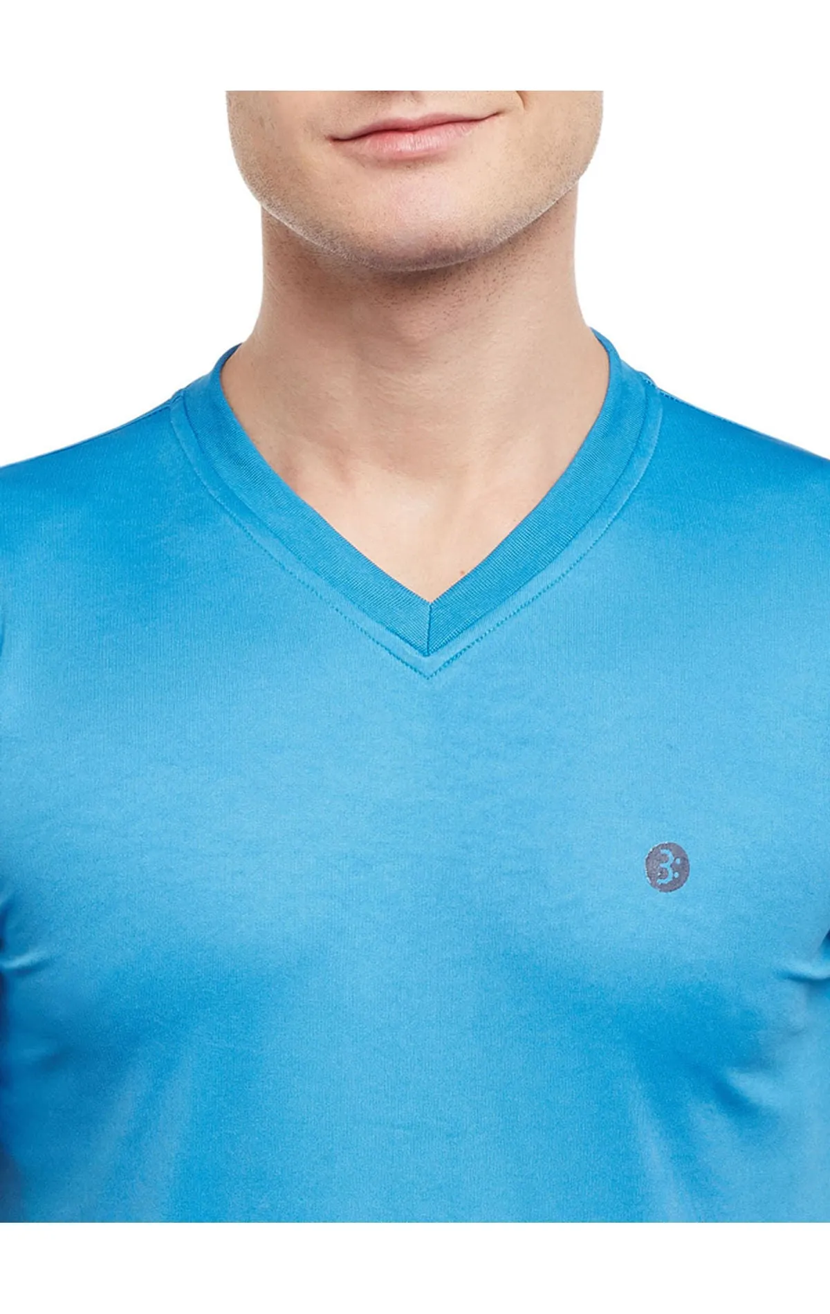 Bodyactive Men Turquoise Dri-Fit V-Neck T-Shirt-TS11-TRQ