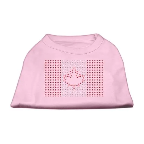 Canadian Flag Rhinestone Shirts Light Pink XL (16)