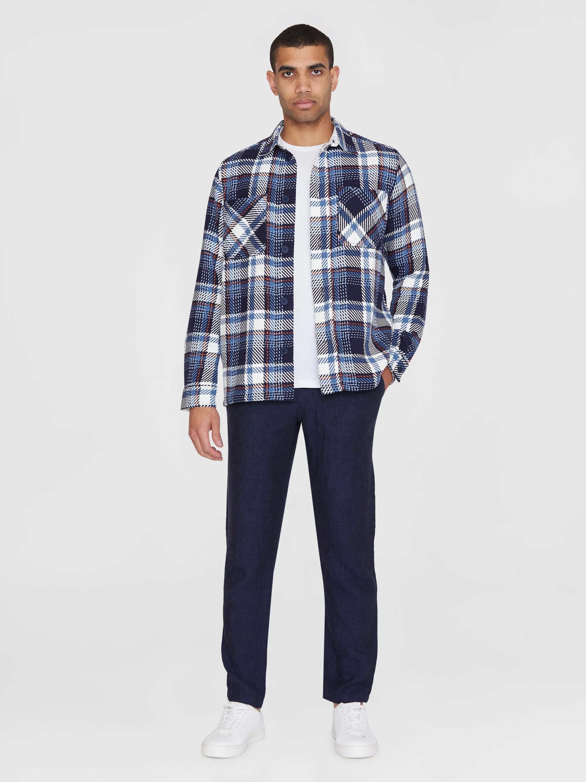 Checked overshirt - GOTS/Vegan - blue check