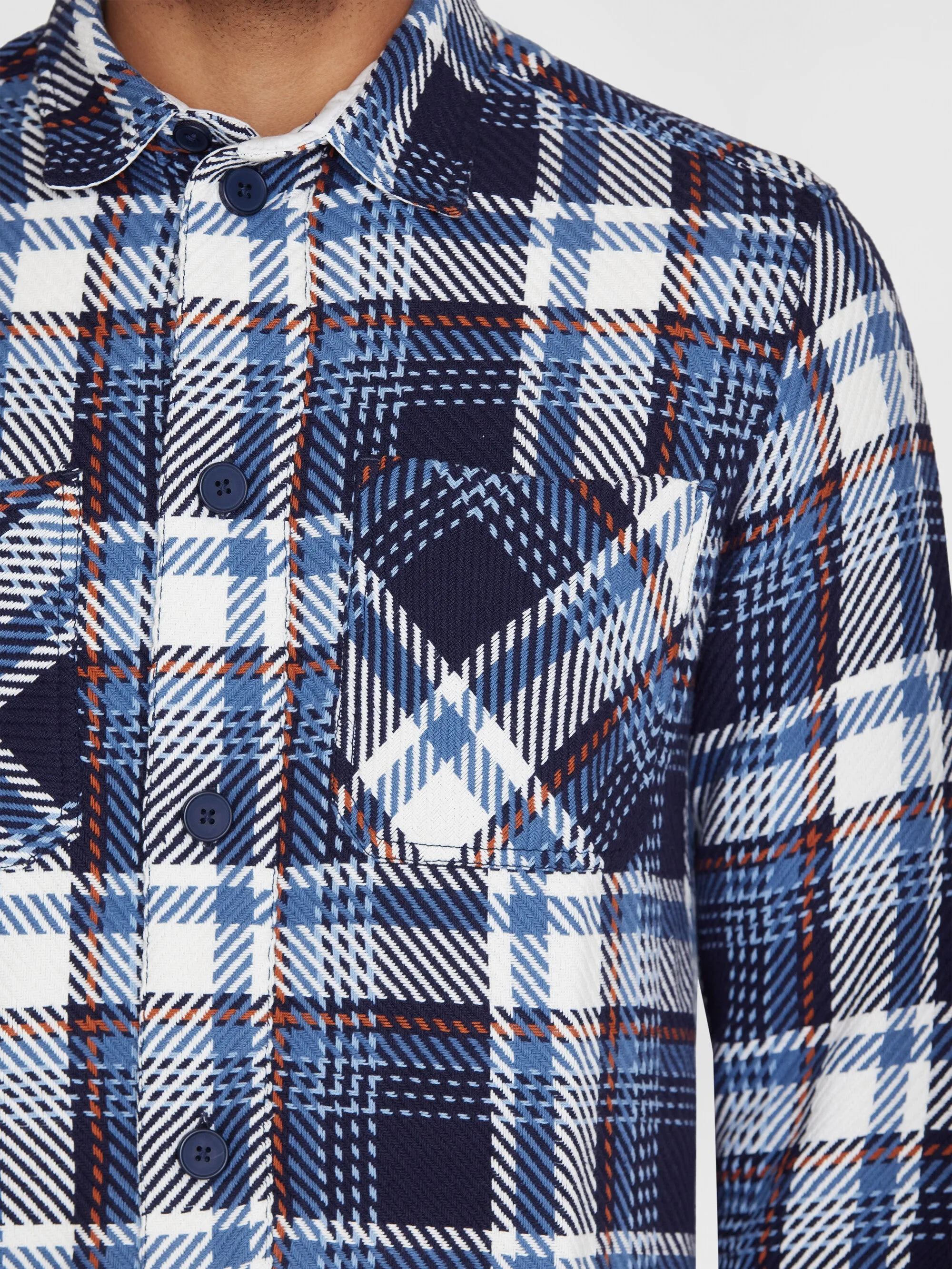 Checked overshirt - GOTS/Vegan - blue check