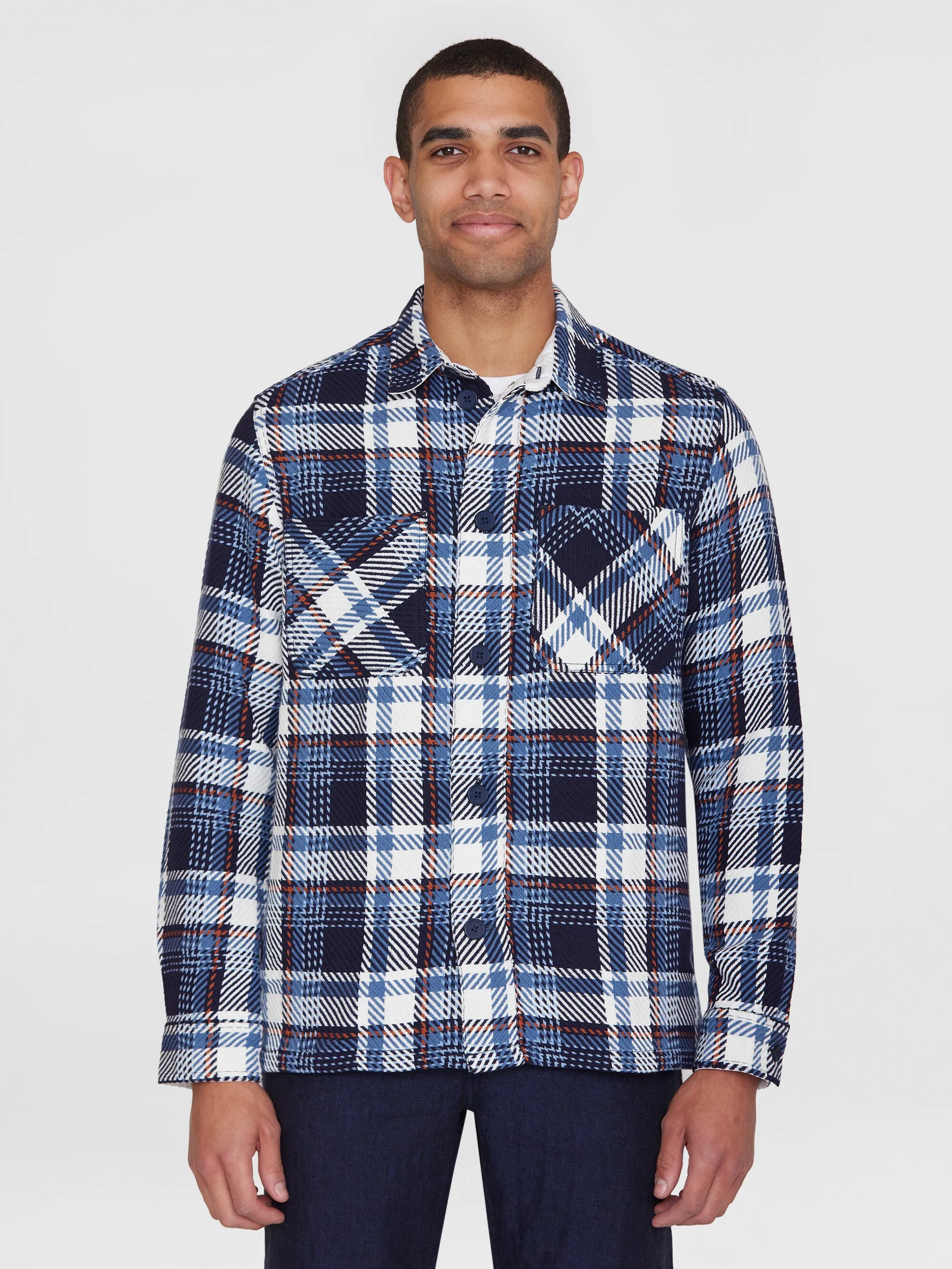 Checked overshirt - GOTS/Vegan - blue check