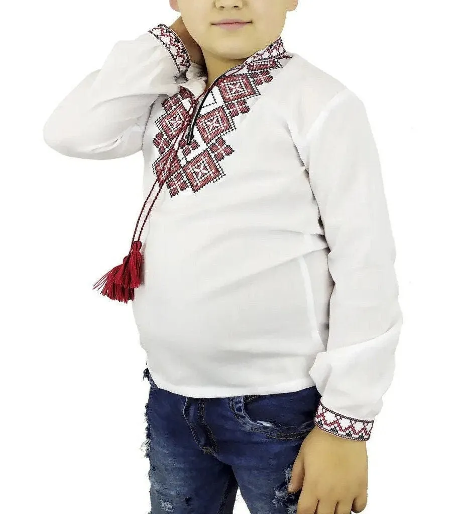 Children's embroidered shirt with long sleeves