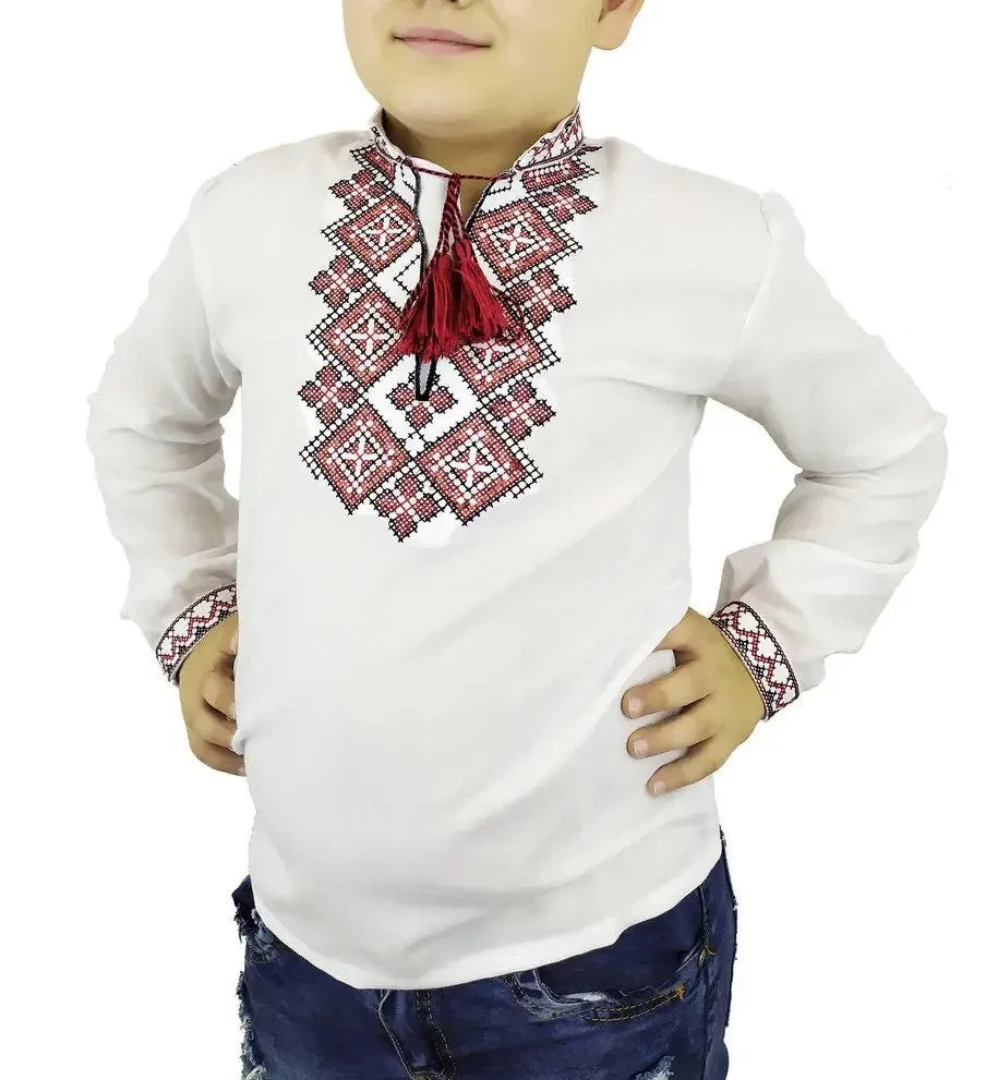 Children's embroidered shirt with long sleeves