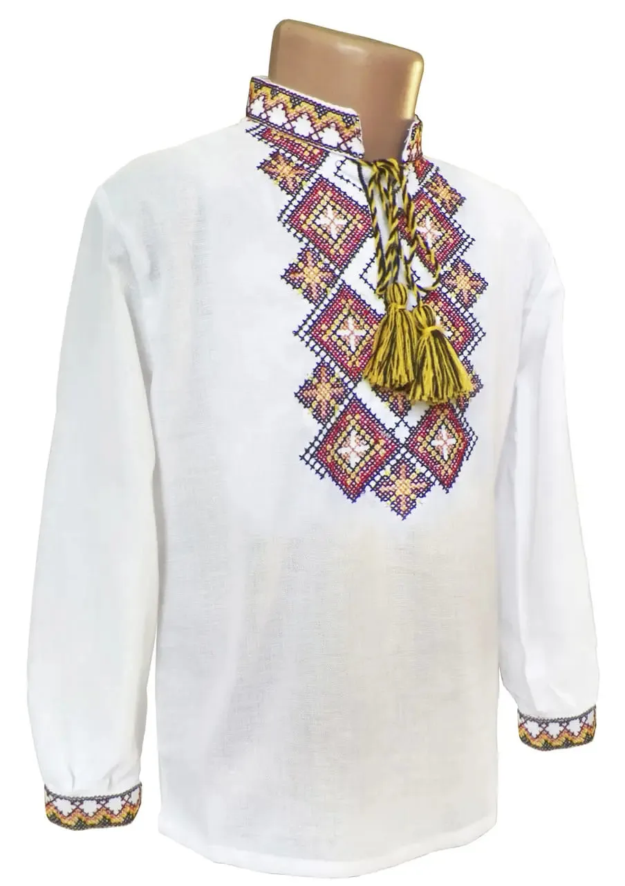 Children's embroidered shirt with long sleeves