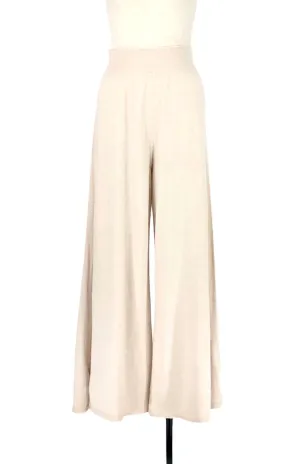 Cream Ribbed Wide Leg Pants | Size M/L