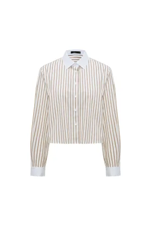 Cropped Stripe Poplin Shirt