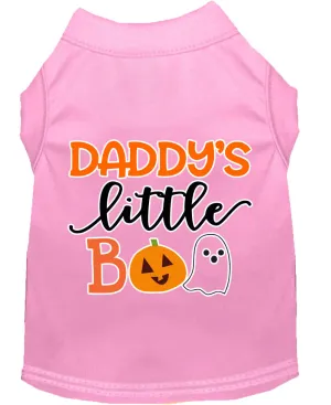 Daddy's Little Boo Screen Print Dog Shirt Light Pink Med