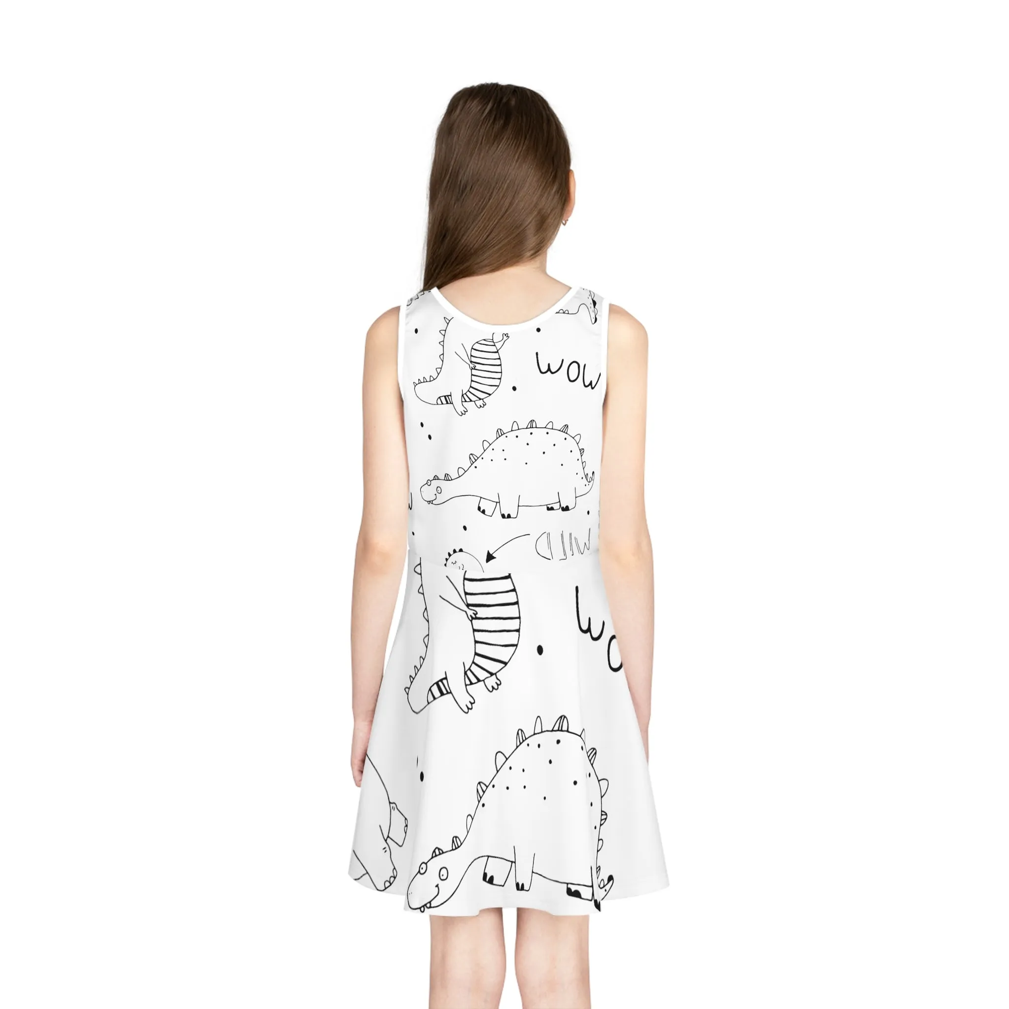 Doodle Dinosours - Inovax Girl's Sleeveless Sundress