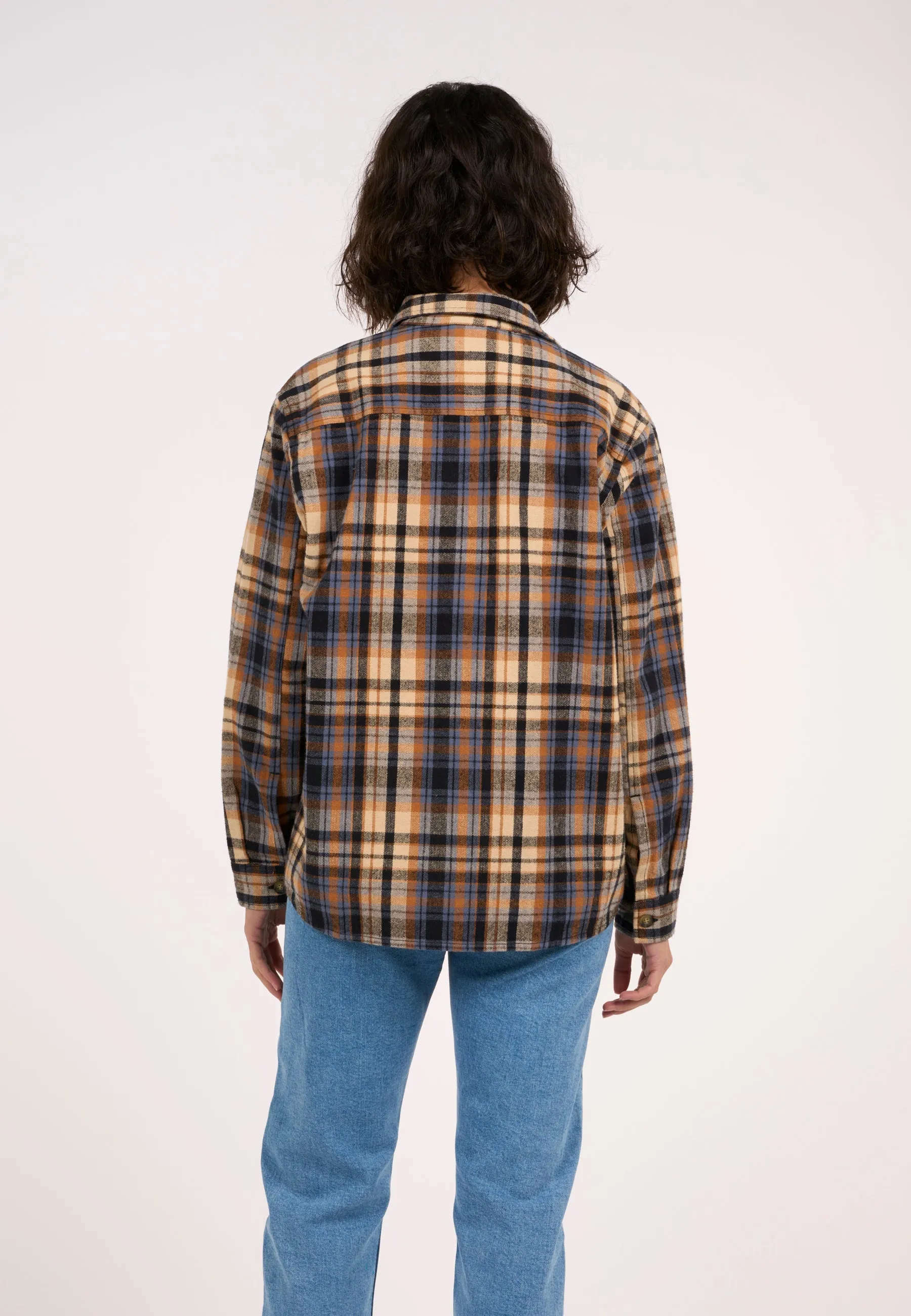 Earth colors checkred overshirt - Brown Sugar