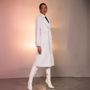 Cream/Pink Edas Capiente Belted Coat with Optimal Modifiers