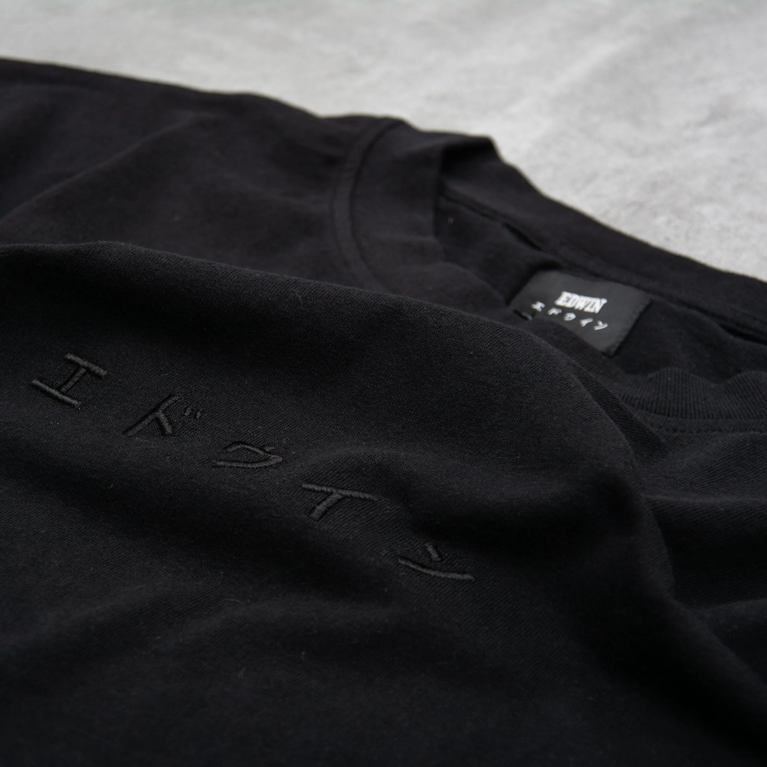 Edwin Katakana Embroidery Tee - Black