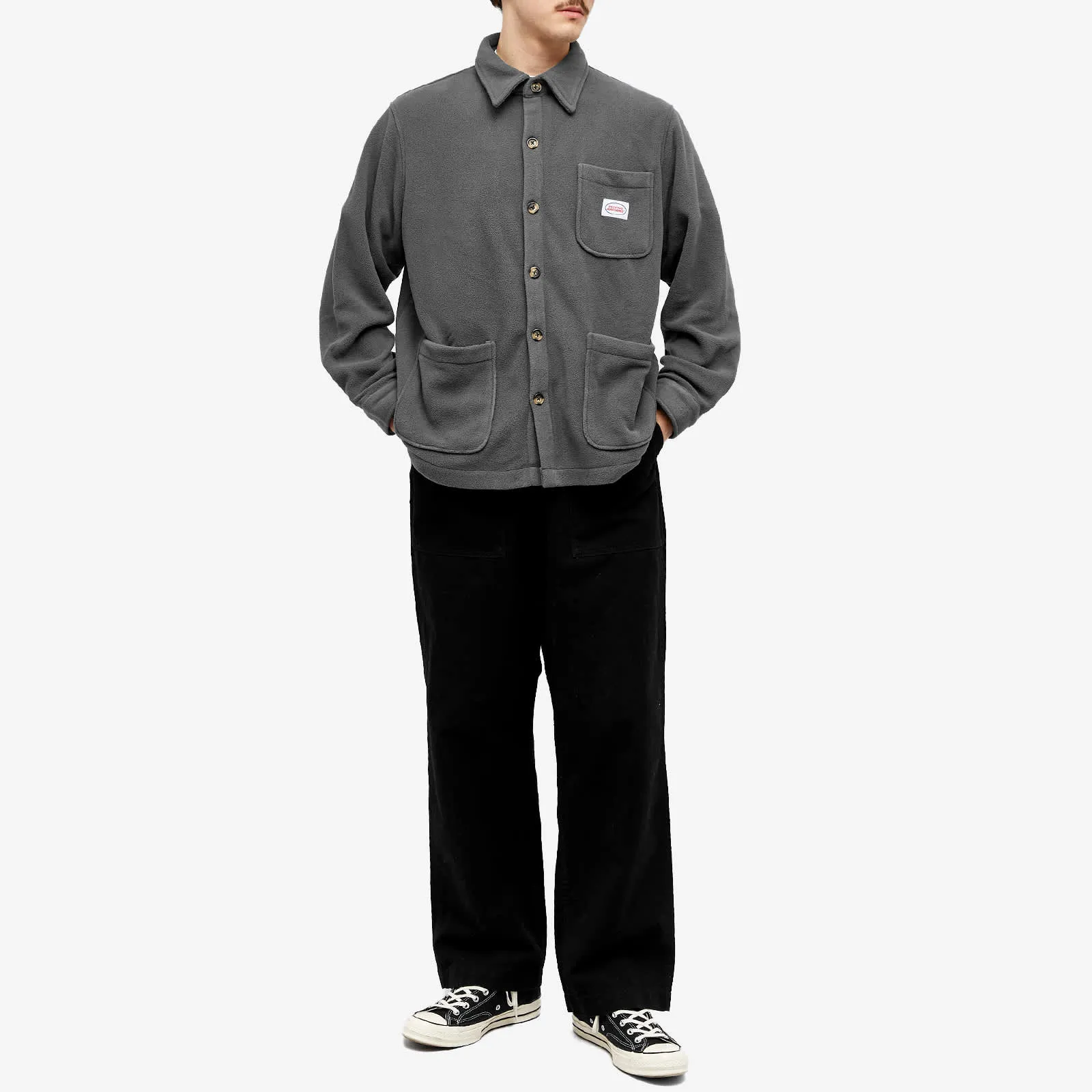 Fucking Awesome Polar Fleece Overshirt, Charcoal