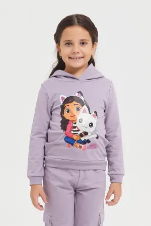 Girls Lilac Gabby's Dollhouse Printed Hooded Sweatshirt