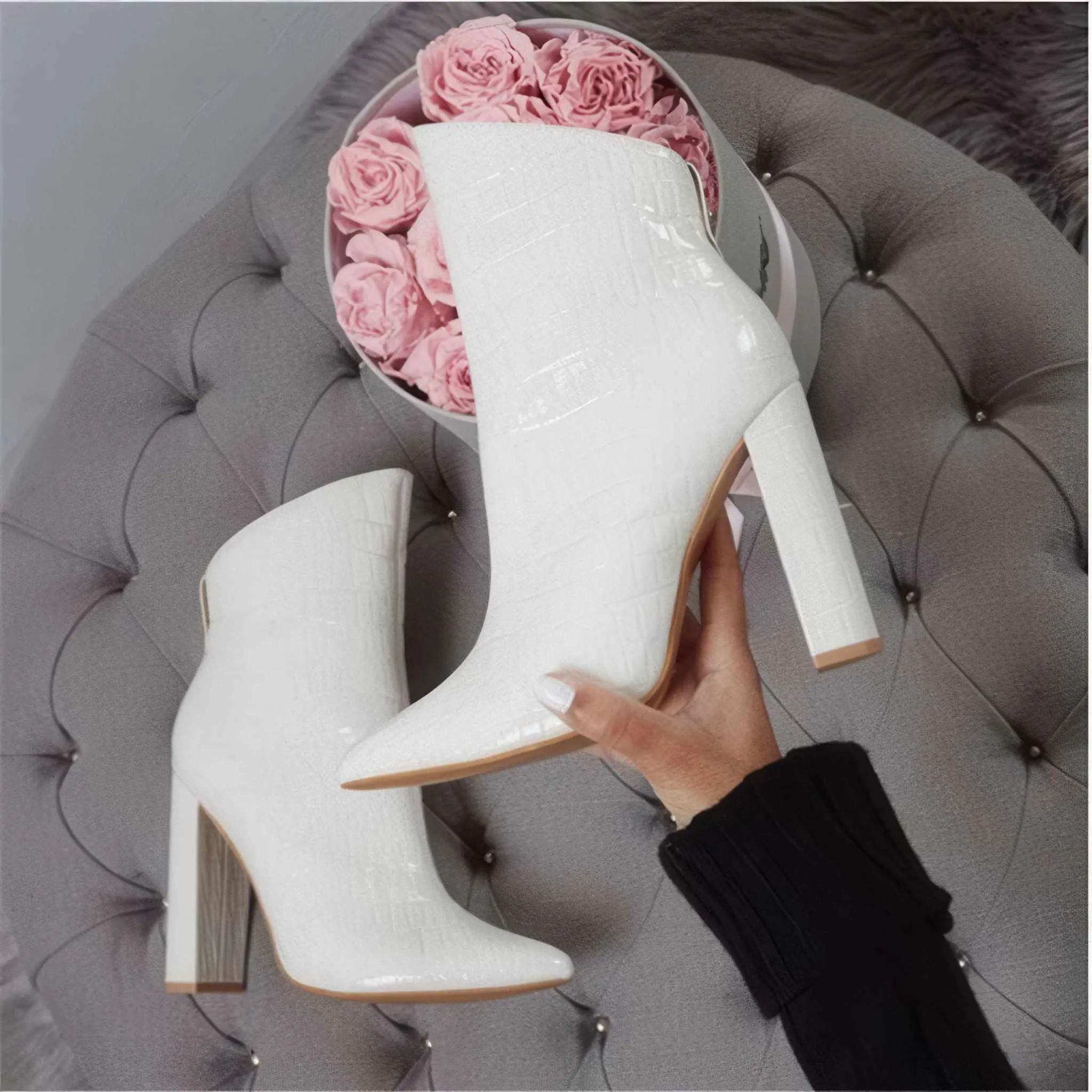 Glow Chic's High Heel Leather Ankle Boots – Stylish Footwear