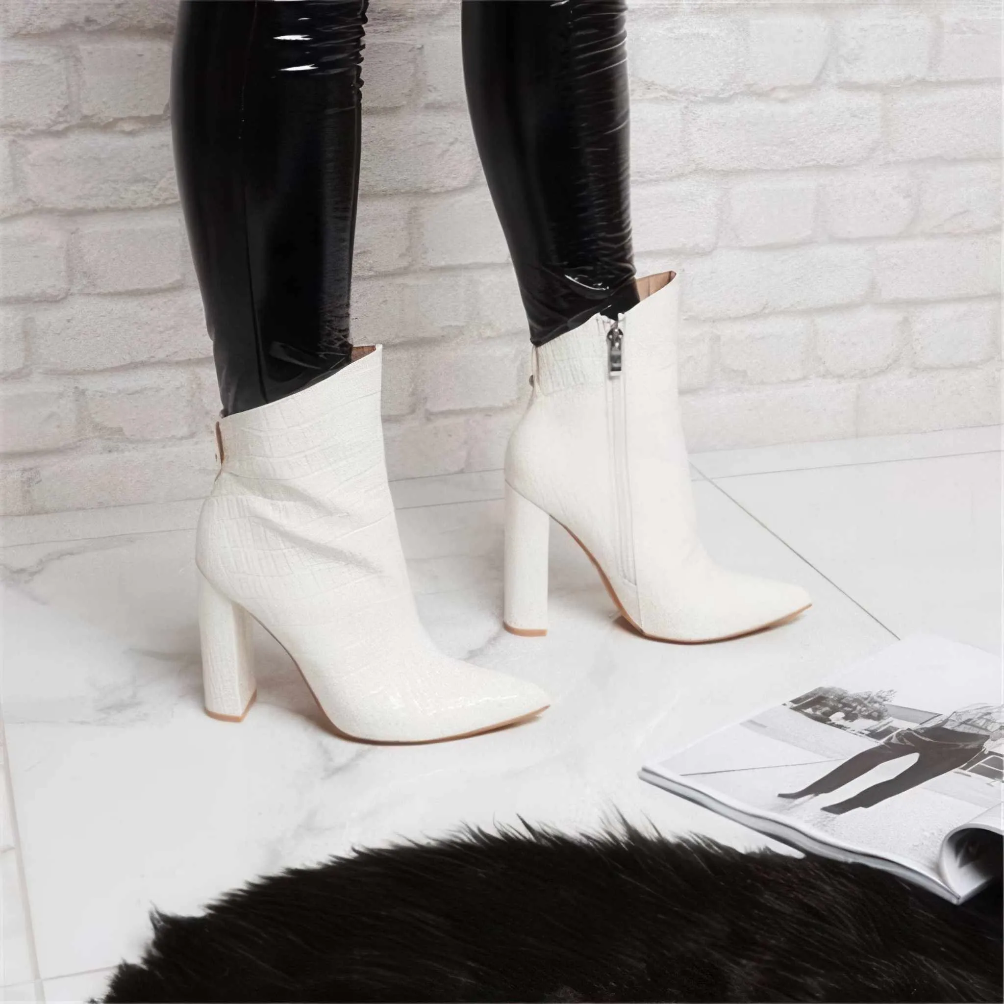 Glow Chic's High Heel Leather Ankle Boots – Stylish Footwear