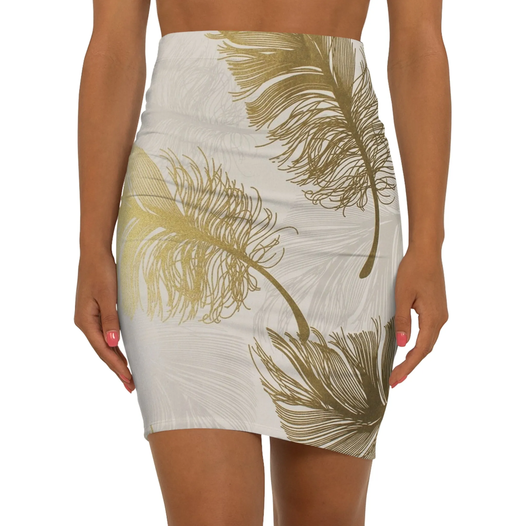 Golden Feathers - Inovax Women's Mini Skirt