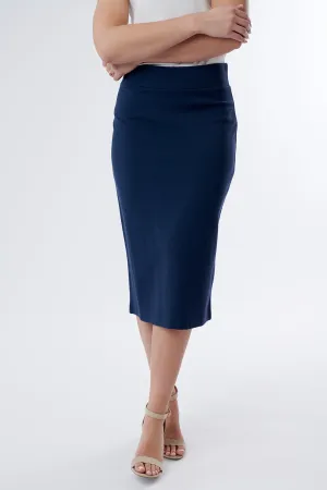 Hailey Midi Pencil Skirt (Navy)