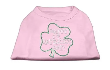 Happy St. Patrick's Day Rhinestone Shirts Light Pink XS (8)