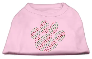 Holiday Paw Rhinestone Shirts Light Pink XS (8)