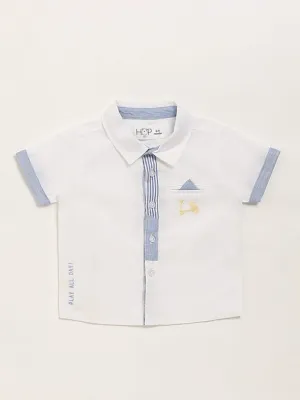 HOP Baby White Embroidered Shirt