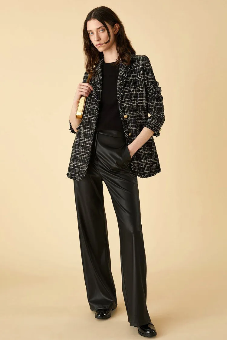 Iarda Check Blazer in Black