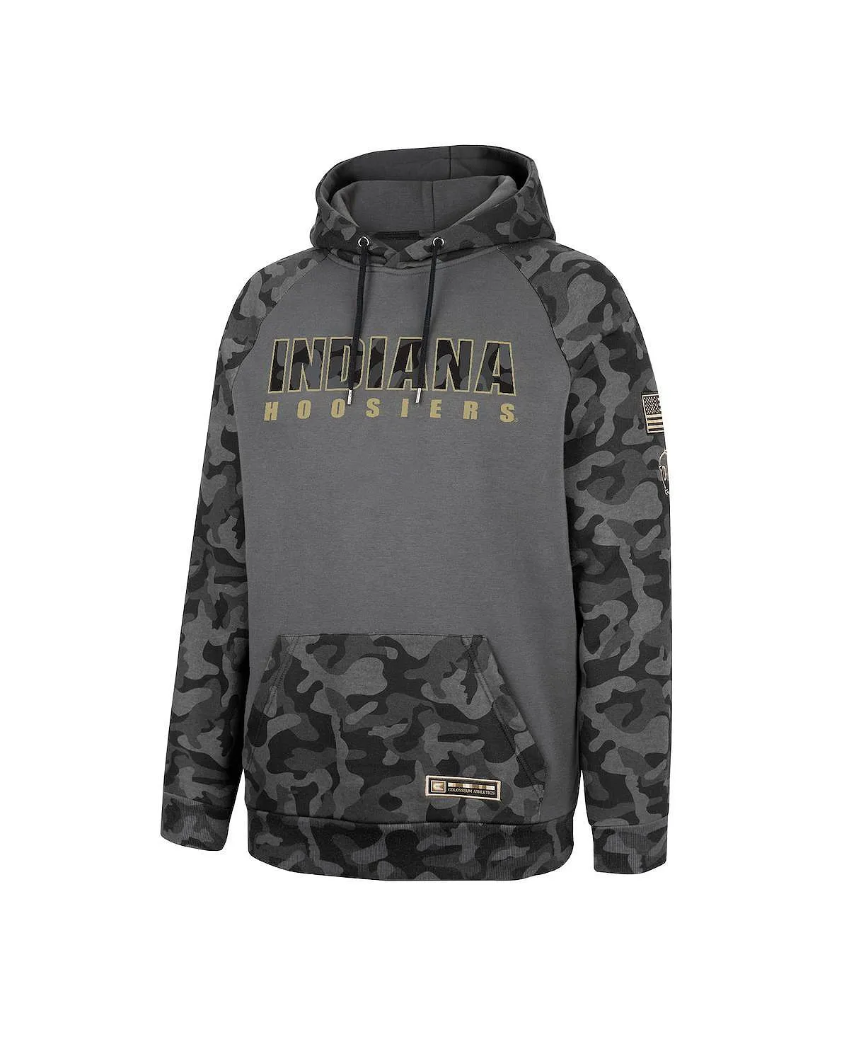 indiana hoosiers oht mens charcoal gray military hoodie camouflage print Colosseum hoodie , multi