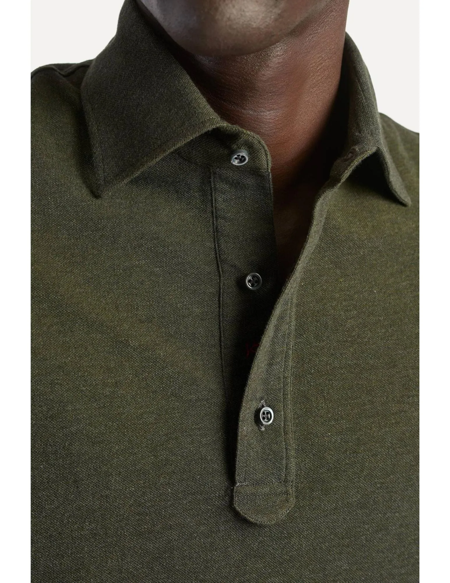 Long Sleeve Polo | Olive