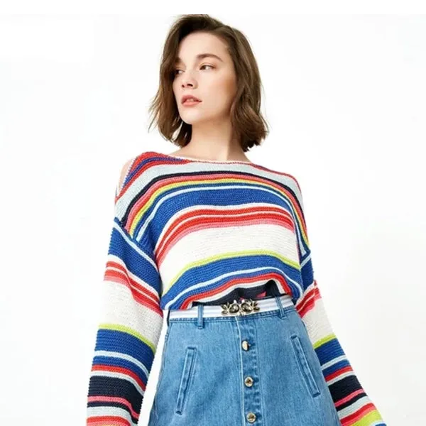 Loose Fit Colored Stripes Knit