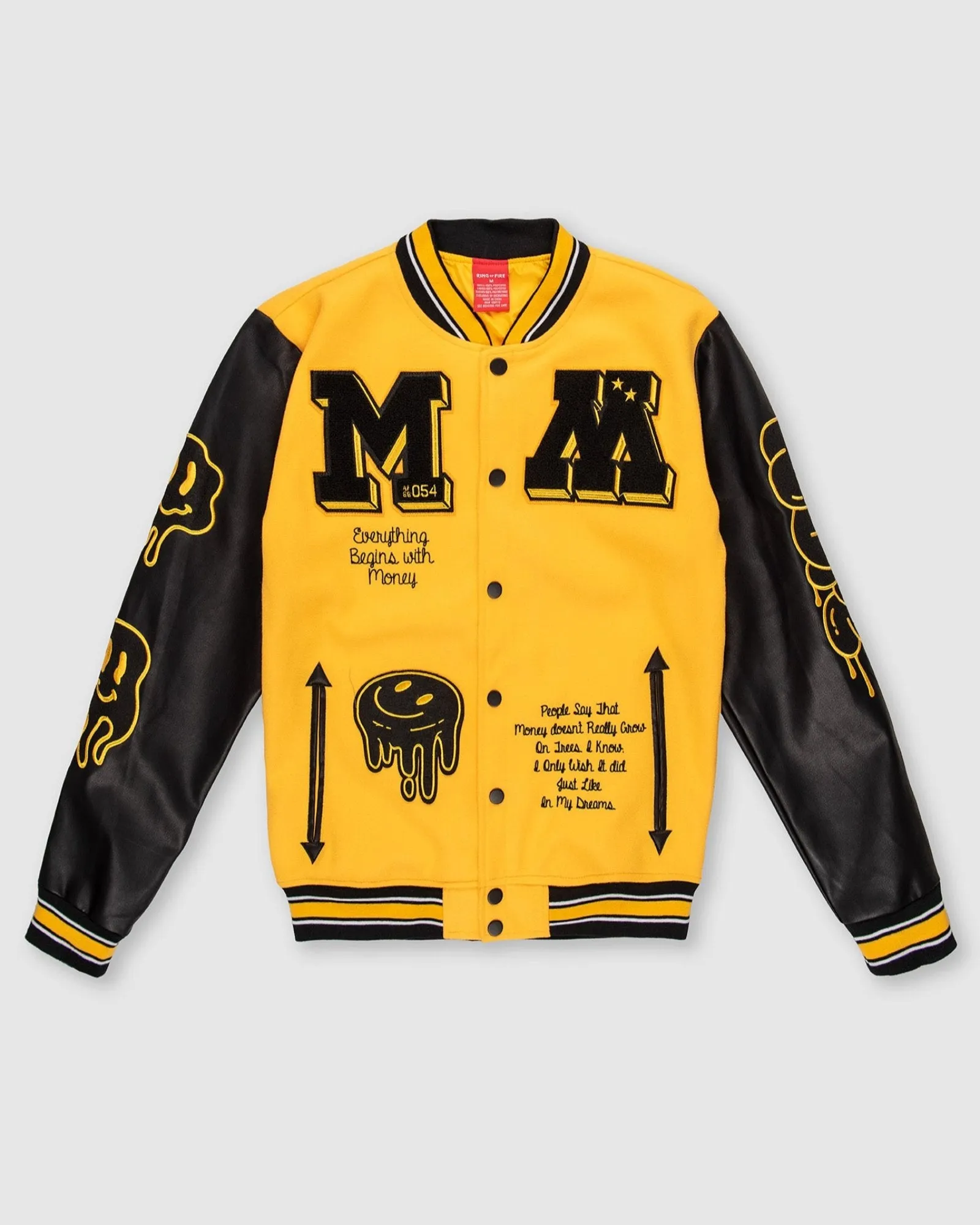 MEN'S MONEY MAKER WOOLEN PATCHED VARSITY JACKET