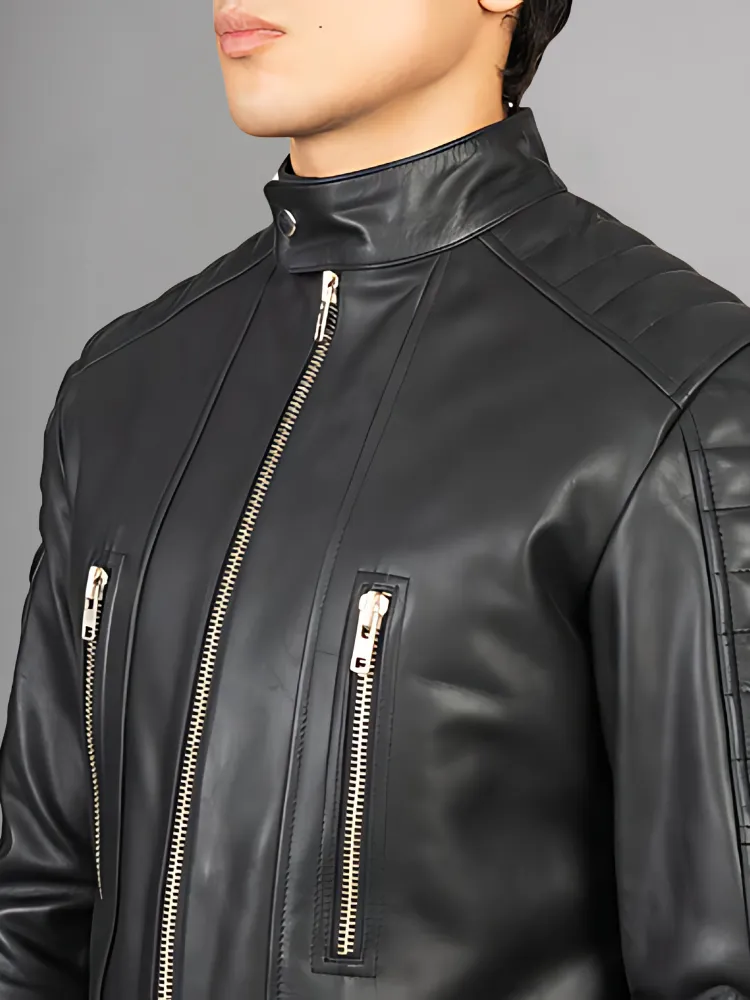 Men’s Tec Flex Motocross Black Leather Jacket