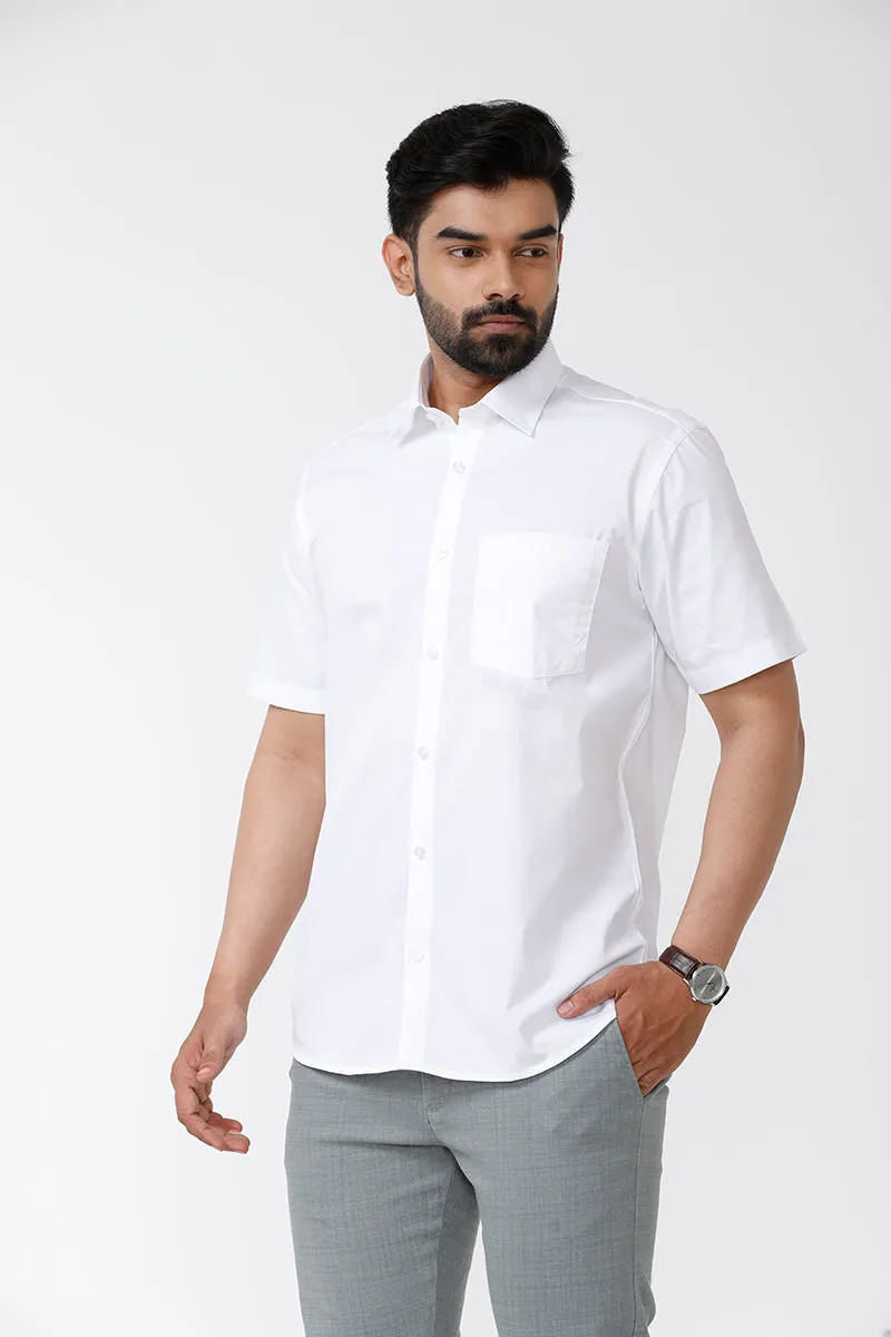 Minister - 100% Cotton Formal White Shirt For Men | Uathayam