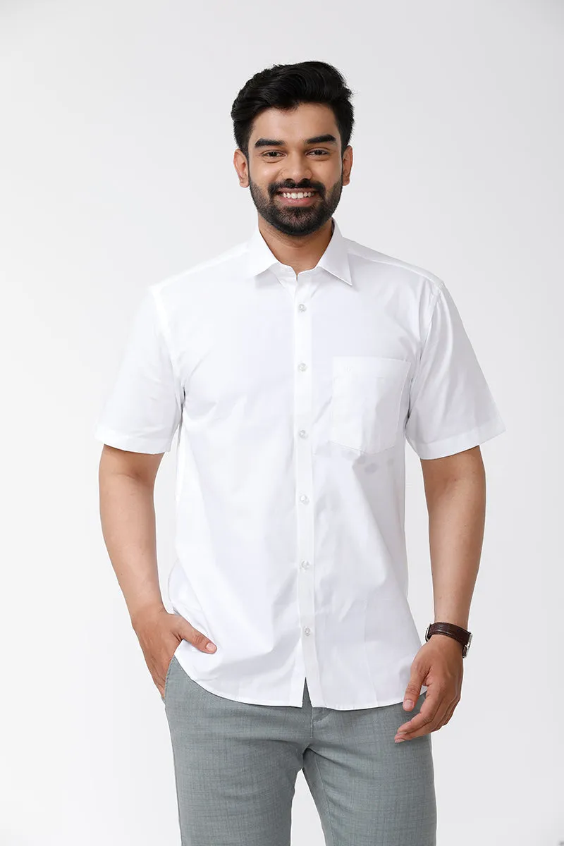 Minister - 100% Cotton Formal White Shirt For Men | Uathayam