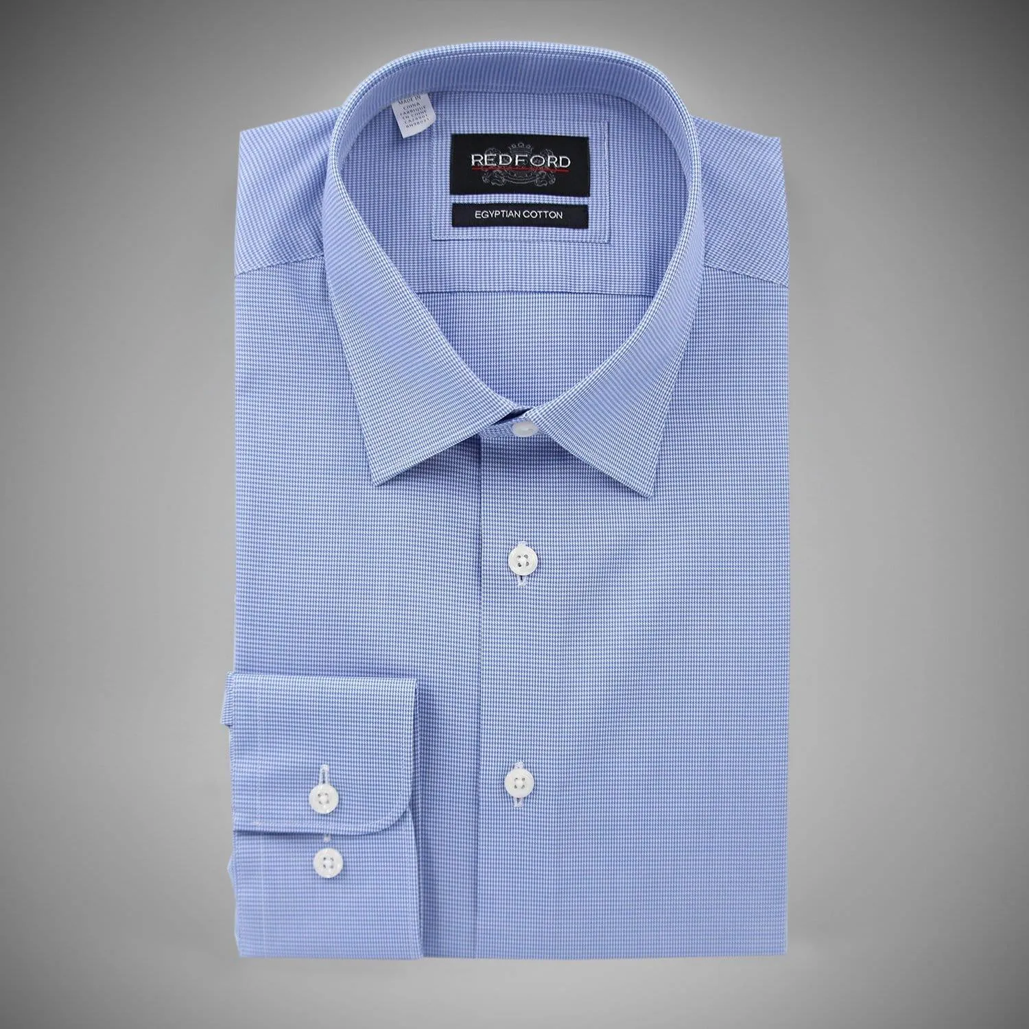 Non-Iron Blue Micro-check Shirt