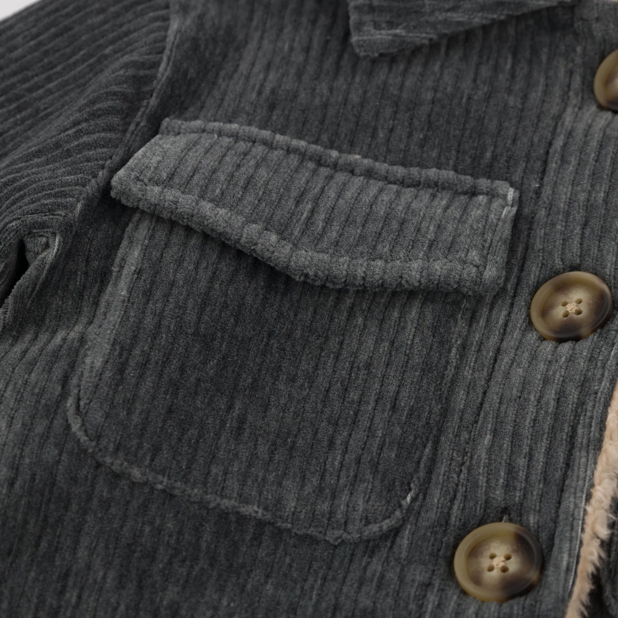 oh baby! Corduroy Shacket Jacket - Charcoal