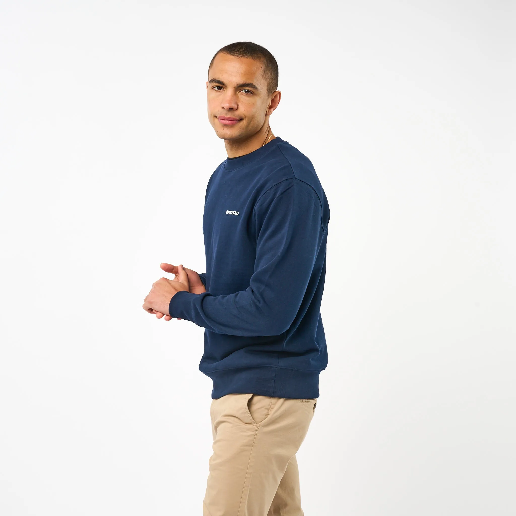 Omnitau Men's Muir Organic Cotton Medium Fit Sweatshirt - Navy