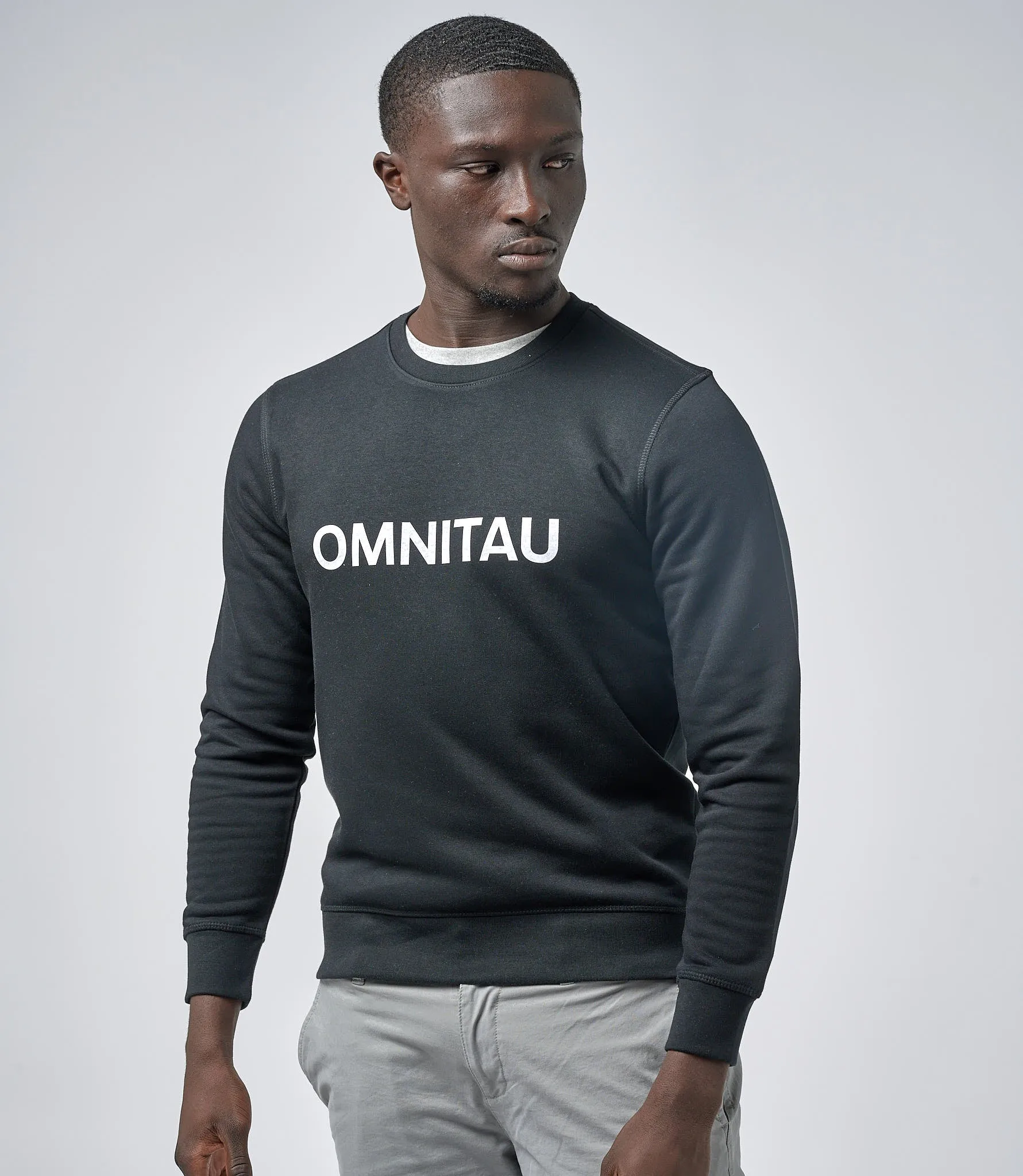 Omnitau Men's OmniX Organic Cotton Crew Neck Omni Sweatshirt - Black