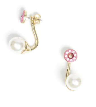 Pink and Pearl Earring Studs