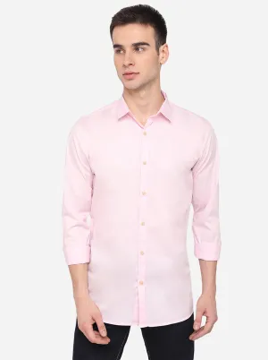 Pink Solid Slim Fit Casual Shirt | JadeBlue