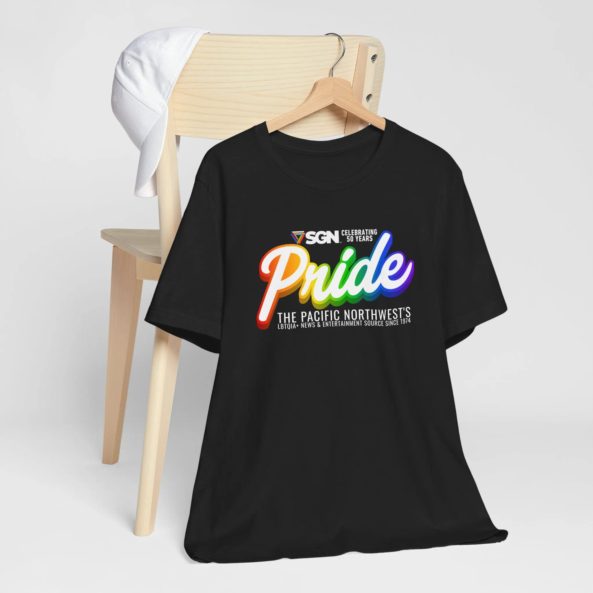 Rainbow SGN Seattle's PRIDE 2024 -Limited Edition - Seattle Gay News Celebrate 50 Years - Tee, Tank or Sweatshirt